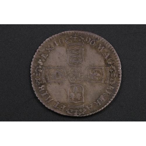 124 - William III Sixpence 1696 Coin & George II Sixpence 1758