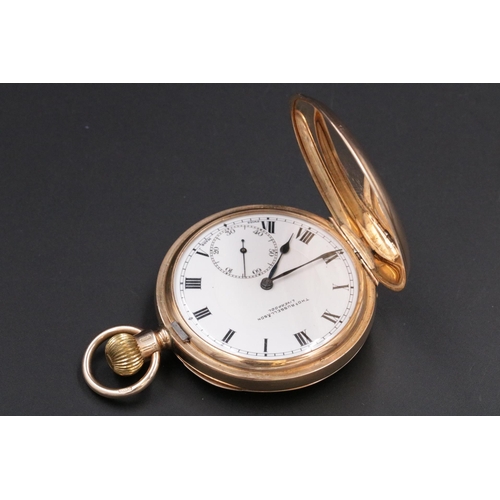 136 - 9CT Gold Pocket Watch Full Hunter by Thomas Russell in beautiful working condition, no dents, imperf... 