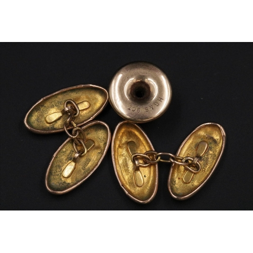 141 - An Assortment of Gold Jewellery - Cufflinks earrings etc - overall weight 13.5 approximately