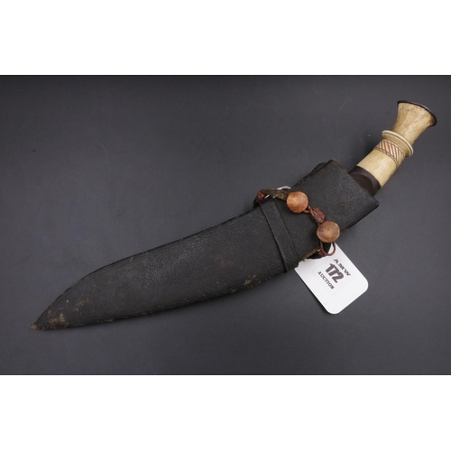 172 - Antique Kukri with Bone Handle - Blade 9 1/2