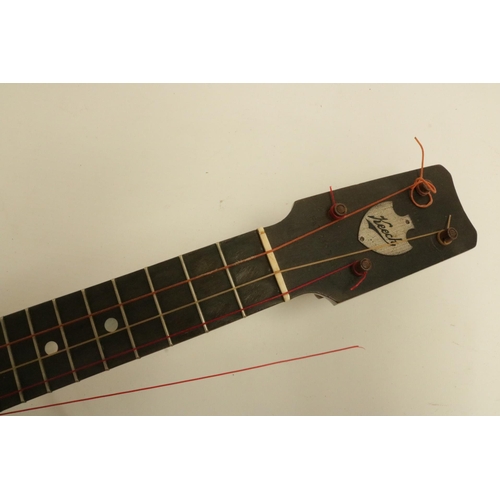 180 - Keech Banjolele Ukulele - in good condition for both age and usage, the case is missing the handle.