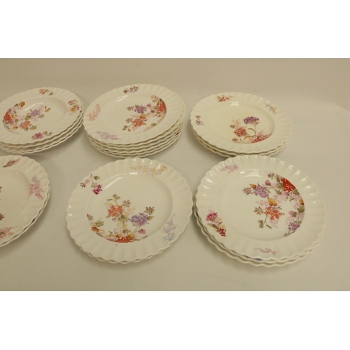 183 - A Collection of Early Copeland China painted plates (12 of) and Large bowls (9 of), date marked 1883... 