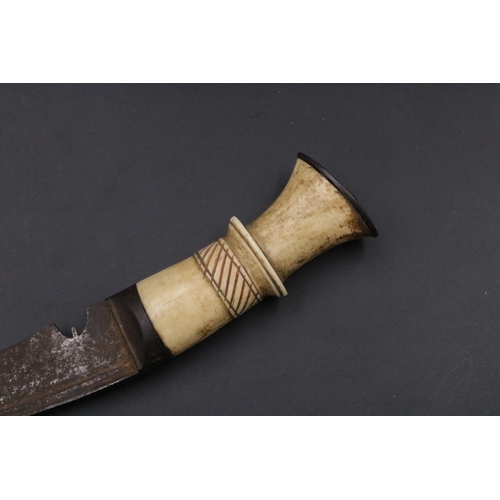 172 - Antique Kukri with Bone Handle - Blade 9 1/2