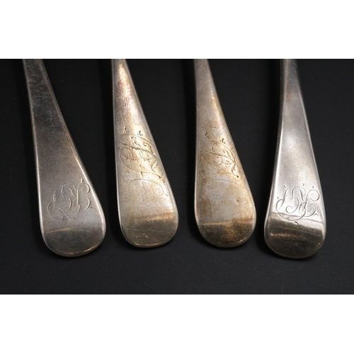 174 - Four Silver Dessert Spoons with Exeter Hallmark 1860 - 240 grams