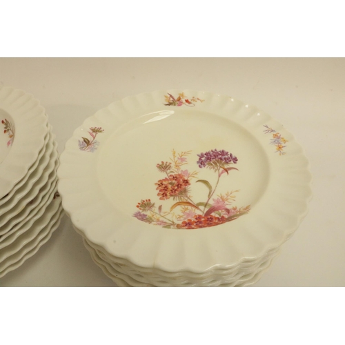 183 - A Collection of Early Copeland China painted plates (12 of) and Large bowls (9 of), date marked 1883... 