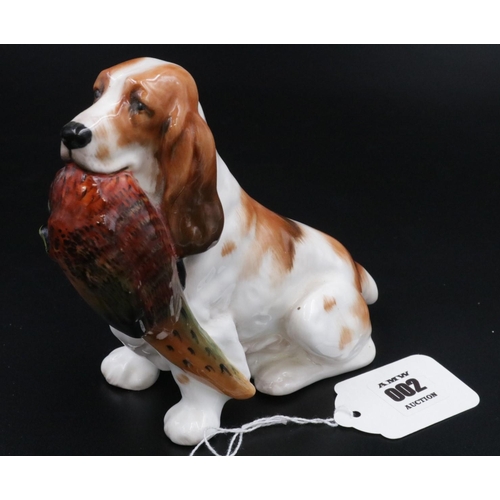 2 - Porcelain Royal Doulton Figurine with a Pheasant in its mouth.