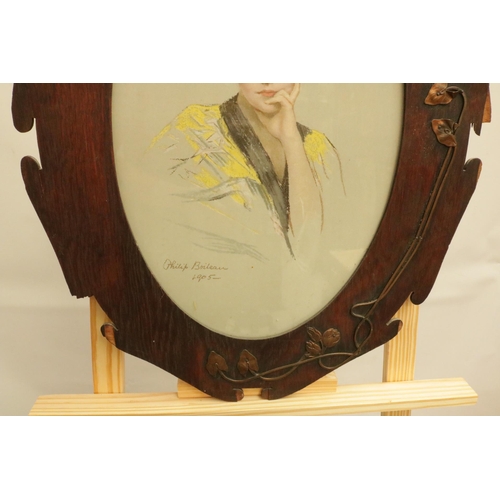 209 - Kimono Girl by Philip Boileau 1863 - 1917, dated 1905  in original Art Nouveau Frame.