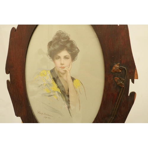 209 - Kimono Girl by Philip Boileau 1863 - 1917, dated 1905  in original Art Nouveau Frame.