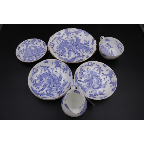 210 - Royal Worcester Blue Dragon Part Tea Set 20 pieces