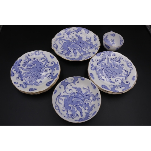 210 - Royal Worcester Blue Dragon Part Tea Set 20 pieces