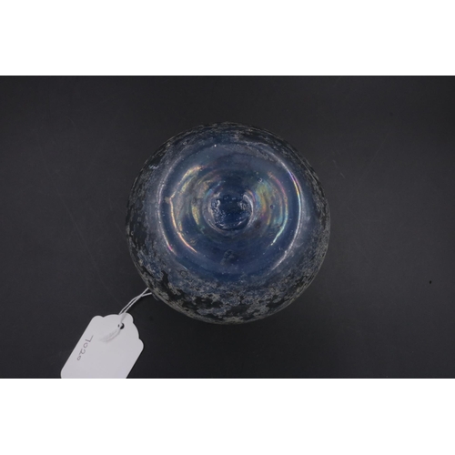 211 - Scavo Murano Glass Vase in Slate Blue & Cream. The majority of the glass surface is covered in Scavo... 