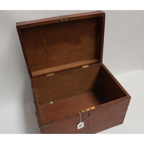 226 - Large Oak Box with Brass Fittings - Name Plate 