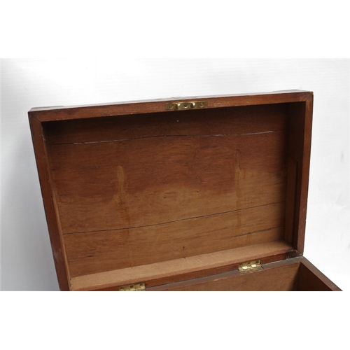 226 - Large Oak Box with Brass Fittings - Name Plate 