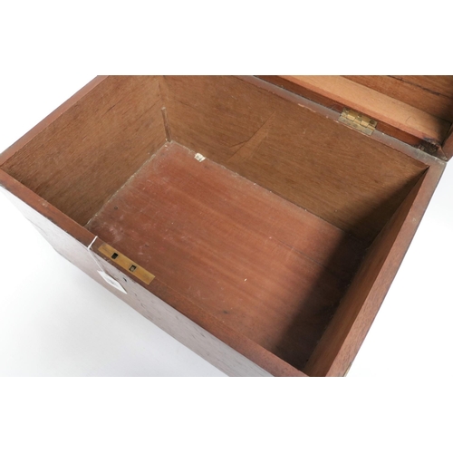 226 - Large Oak Box with Brass Fittings - Name Plate 