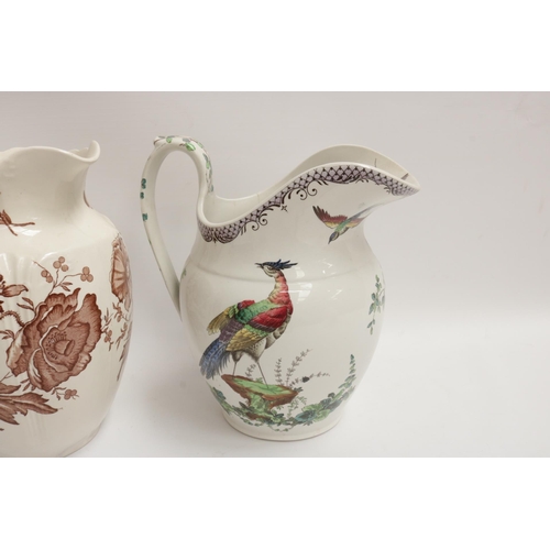 227 - 4 x Victorian Style Jugs, various sizes, including Masons, Spode (one has slight damage)