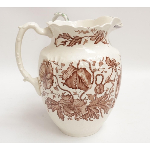 227 - 4 x Victorian Style Jugs, various sizes, including Masons, Spode (one has slight damage)