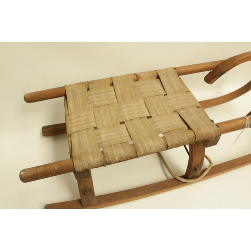 233 - 1950's European Childs Sledge with Canvas Seat