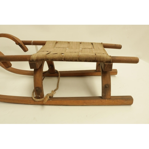 233 - 1950's European Childs Sledge with Canvas Seat