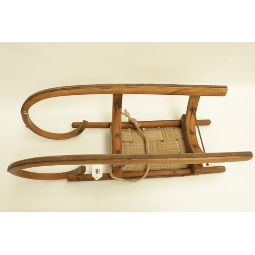 233 - 1950's European Childs Sledge with Canvas Seat