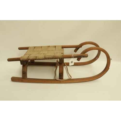 233 - 1950's European Childs Sledge with Canvas Seat