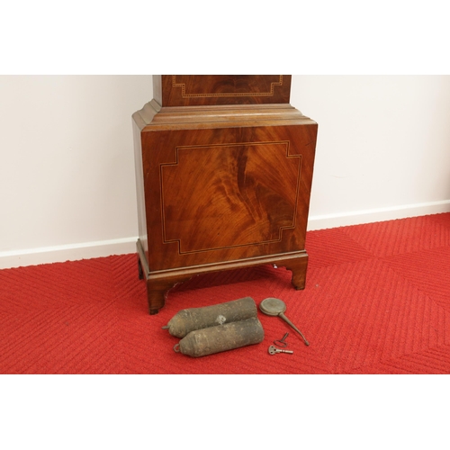 251 - A handsome inlaid Georgian 8 day long clase clock by Nolcini & Moretti of Cardiff. Requires some TLC... 