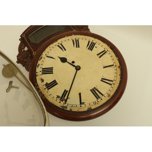 253 - William IV Fusee Drop Dial Clock in Mahogany with Brass Inlay and 12