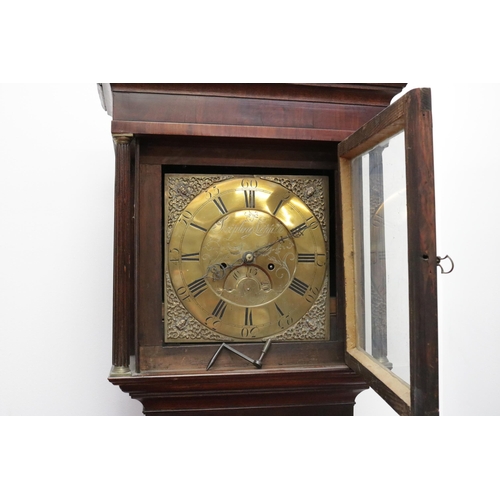 255 - Early 19th Century Mahogany Longcase clock by Thomas and William Stripling of Lichfield, the hood.