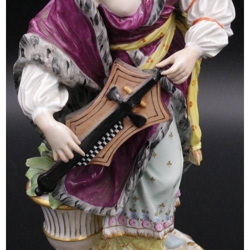 264 - 19th Century Potschappel Figurine - Turkish Woman playing a Hurdy Gurdy. 12