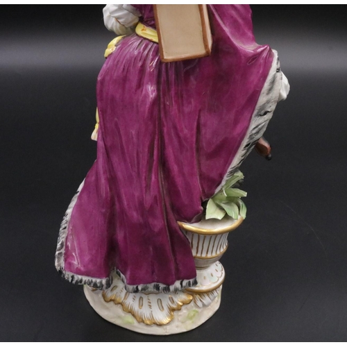 264 - 19th Century Potschappel Figurine - Turkish Woman playing a Hurdy Gurdy. 12