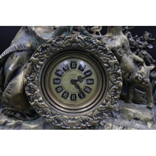 269 - Meccedes Made in Germany Brass Mantle Clock - original.