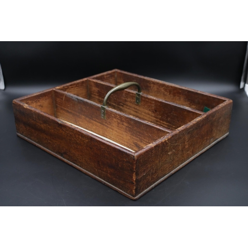 270 - Mahogany Butlers Cutlery Tray c1860 with brass carry handle.