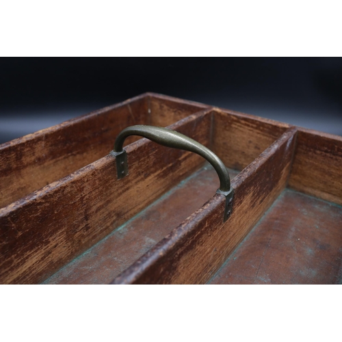 270 - Mahogany Butlers Cutlery Tray c1860 with brass carry handle.