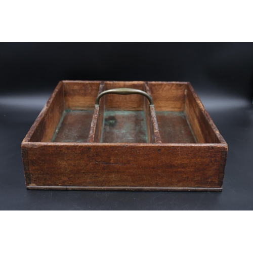 270 - Mahogany Butlers Cutlery Tray c1860 with brass carry handle.