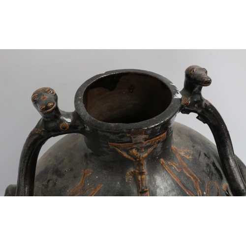 278 - A Large Pottery Flask possibly used for Holy Water, early 19th Century. This item does have damage d... 