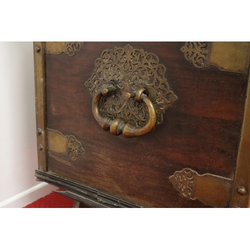 287 - A Fine 18th Century Dutch Colonial Palisander & Ebony Bronze mounted Chest, which stands or original... 