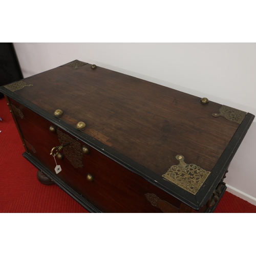 287 - A Fine 18th Century Dutch Colonial Palisander & Ebony Bronze mounted Chest, which stands or original... 