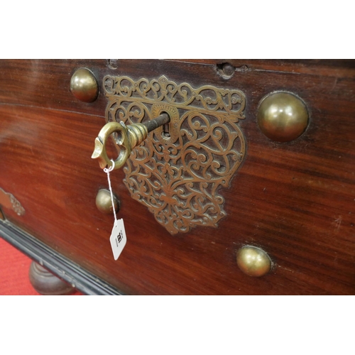 287 - A Fine 18th Century Dutch Colonial Palisander & Ebony Bronze mounted Chest, which stands or original... 