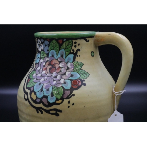 29 - Large Royal Staffordshire Burlsem Jug / Vase painted with Enamel decoration.