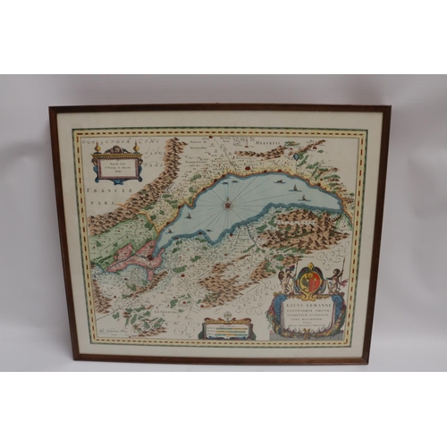 296 - Three Framed Maps - various dates, some spotting.