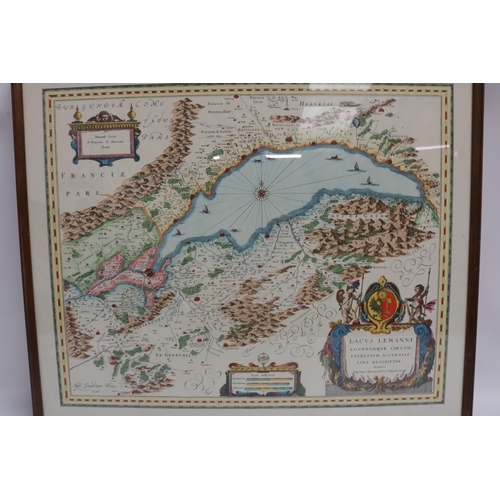 296 - Three Framed Maps - various dates, some spotting.