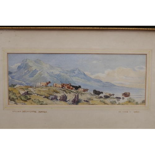 301 - Framed Watercolour by William Delamotte Depicting Cattle