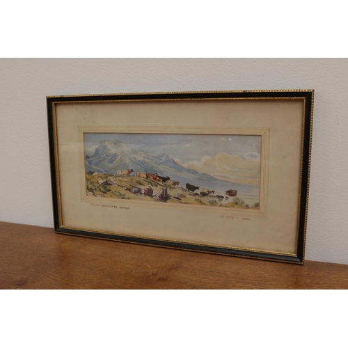 301 - Framed Watercolour by William Delamotte Depicting Cattle