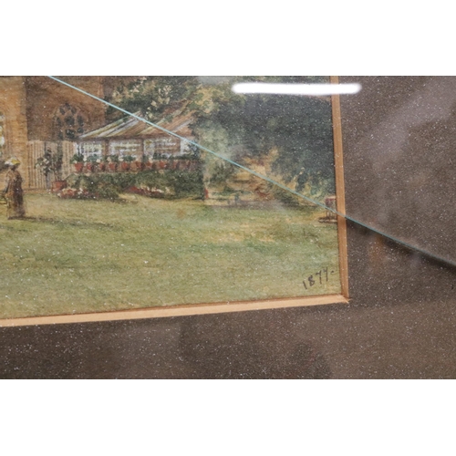 302 - Watercolour of Wykeham Abbey Dated 1877 - dated on the right hand side of the picture.