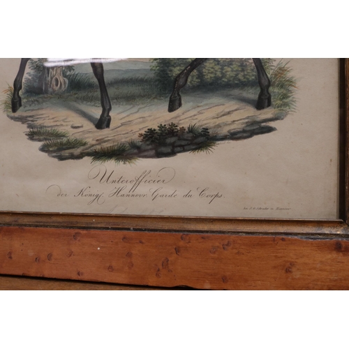 305 - Military Man Lithograph on Horseback, Framed & in good condition.