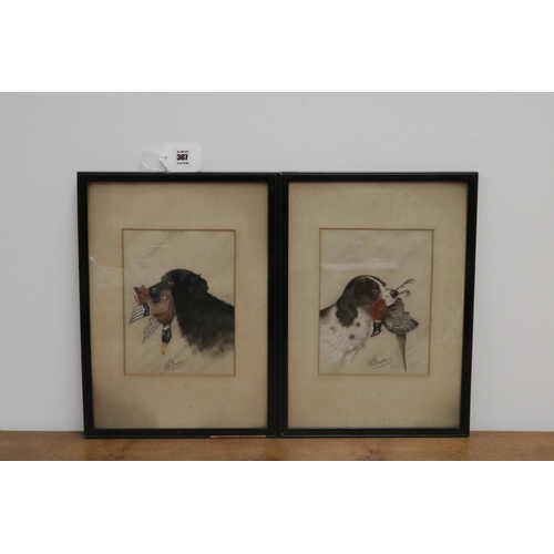 307 - A Pair of framed, original pastels by L W Fraser, circa 1925. Both signed by the artist.