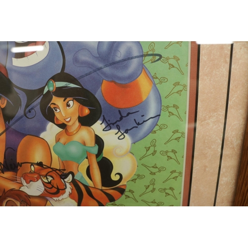 311 - Disney Framed picture from Aladdin 1992, signed by Robin Williams, Scott Weinger, Linda Larkin, with... 