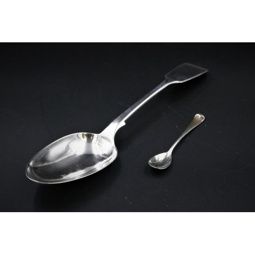 319 - 1850s Silver Spoon plus Mustard Spoon 70 grams.