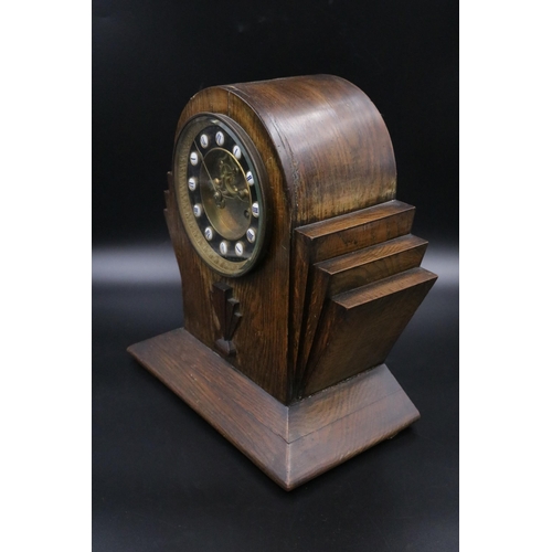 330 - French Oak Mantle Clock