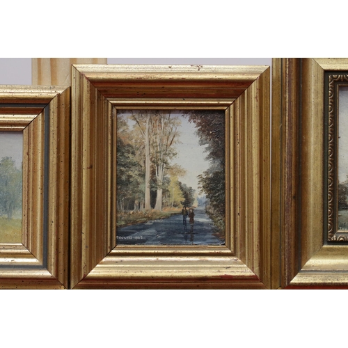 338 - Robert Hughes Miniatures x4 including Summer Morning 1986, Savernake Forest After Rain 1983, Ramsbur... 