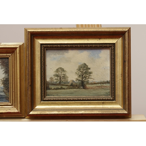 338 - Robert Hughes Miniatures x4 including Summer Morning 1986, Savernake Forest After Rain 1983, Ramsbur... 